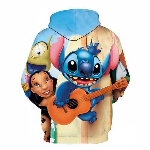 Felpa con cappuccio 3D donna ragazza Lilo & Stitch maglione maglione regalo - Foto 12 di 75