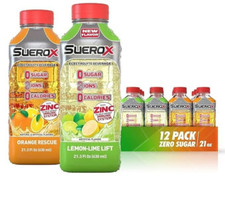 SueroX Orange Rescue  Lemon-Lime Lift Sports Drink Citrus Pack 21.3 Oz 12 Count
