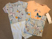New Toddler Girl Carter's Butterfly Tops  Bottoms Pajama Set 3 4 5