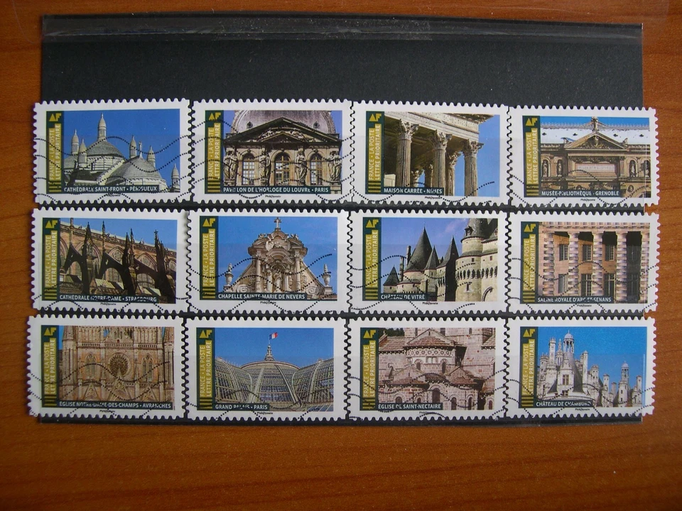 Série complète Architecture 2019 (YT 1671 à 1682) , 12 timbres - Photo 1/1