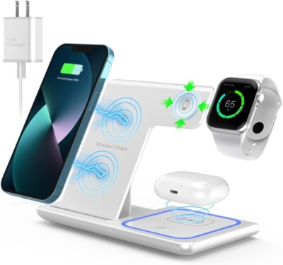 3-in-1 WIRELESS CHARGER STATION FOR iPhone APPLE WATCH (USB-A) & AIR PODS 2/Pro!