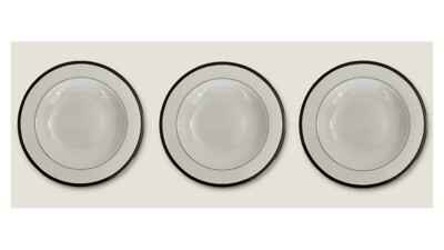 Lenox Leigh Debut Collection 9   Rimmed Pasta/Soup/Salad Bowls SET OF 3 - RARE!