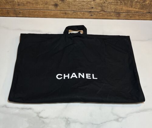 CHANEL Garment Bag Black Canvas 65" x 23.5" - Picture 1 of 3