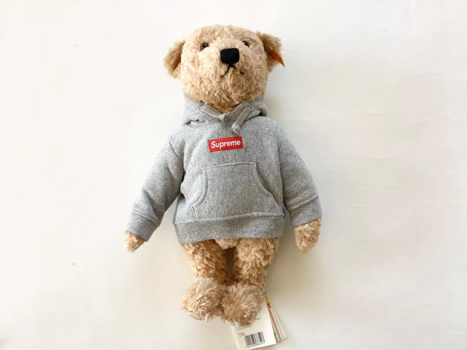 Sweat à capuche logo boîte grise ours Supreme Steiff 2018FW