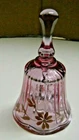 FENTON GLASS PURPLE BELL SIGNED D. ROBINSON HANDPAINTED FLOWERS