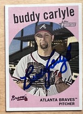 Buddy Carlyle Signed 2008 Topps Heritage Baseball Card #95 Auto Autographed