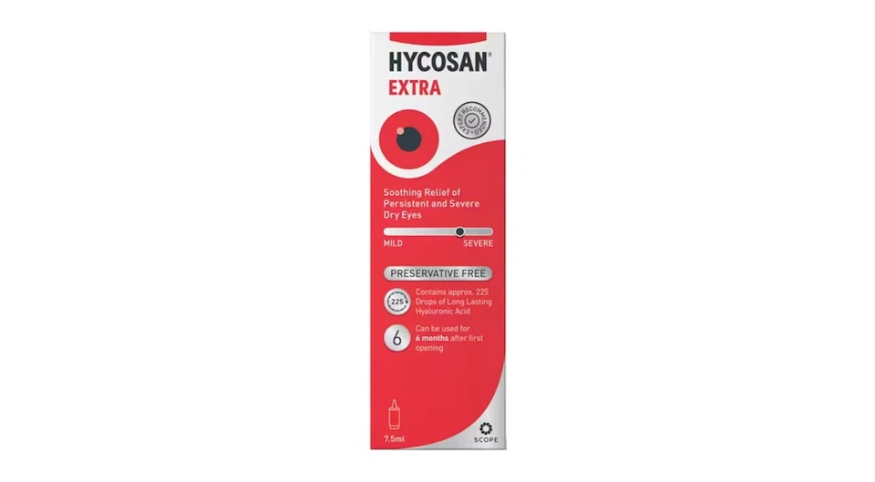 Hycosan Extra Preservative Free DRY Eye Drops Lubricating Eye Drops 7.5ml