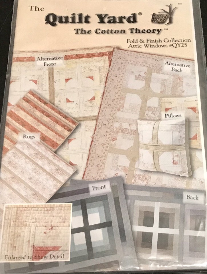 ATTIC WINDOWS Fold & Finish Collection Quilt & Rug Pattern Reversible ...