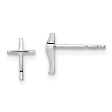 Real 14kt Madi K White Gold Cross Post Earrings