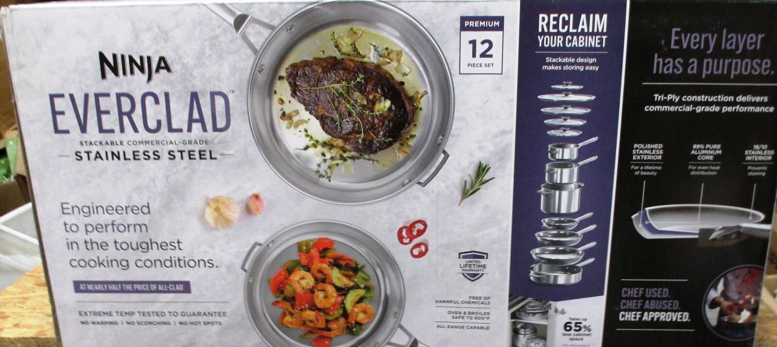 Ninja EverClad 12Piece TriPly CommercialGrade Stainless Steel