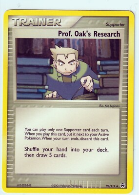 POKEMON PROF. OAK'S RESEARCH 98/112 EX FIRE RED LEAF GREEN Regular Nonholo NM/M