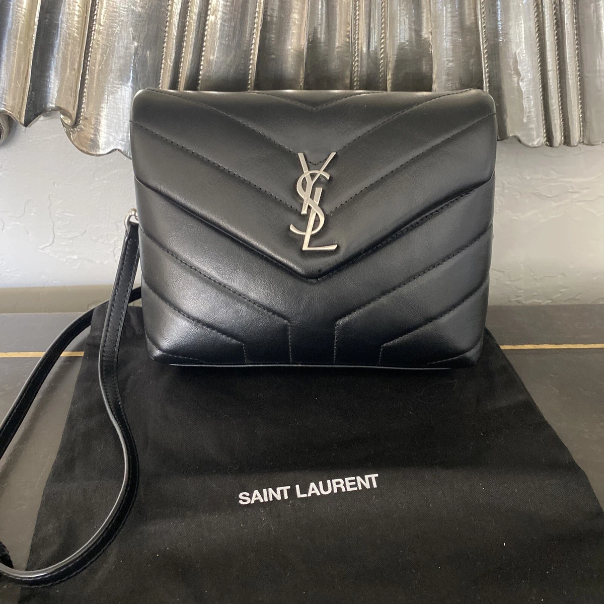 Saint Laurent Cassandre Matelassé Leather Shoulder Bag in Black | Lyst