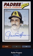 26 Topps Bunt DIGITAL Heritage Blue Ink Real One Signature ICONIC Rollie Fingers
