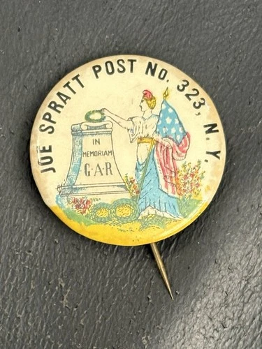 Black History Civil War Integrated GAR Spratt Post 323 Watertown NY Mourning Pin