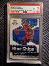 2020 Mosaic Tyrese Maxey White Blue Chips /25 RC PSA 10