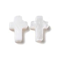 DanLingJewelry 20Pcs Small Cross Shell Beads White Easter to Medium