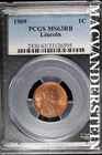 1909 Lincoln Wheat Cent- PCGS MS 63RB Lustrous- No Reserve #SLA712