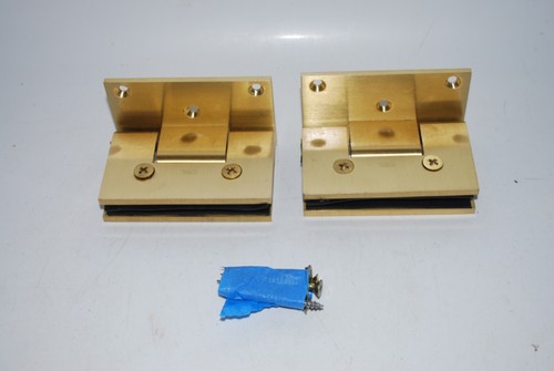 2x CRL Brass Vienna 037 Series Glass-to-Glass Hinges– Used Wear on Screws