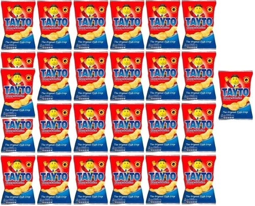 25 bags of Tayto Cheese & Onion Crisps from Ireland 25g each / total: 625g