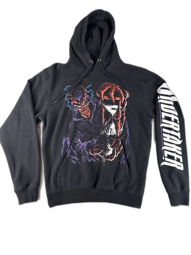 WWE Undertaker Hoodie Men's Large Black Cotton Graphic Wrestling Pre-owned Retro