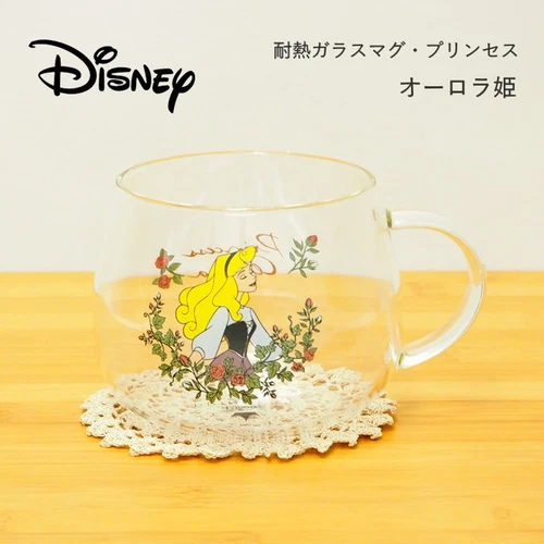 Sleeping Beauty Aurora Heat resistant glass mug 420 ml Princess Disney JPN New
