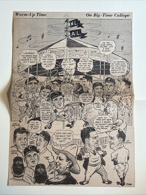 Joe Gordon Charle Grimm Al Lopez Hemus 1961 Sporting News Baseball 8X12 Cartoon