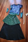 Dark Sea Siren Mermaid Women Outfit Costume Sz XL Sequins Vintage Belt Skirt Top — photo 5