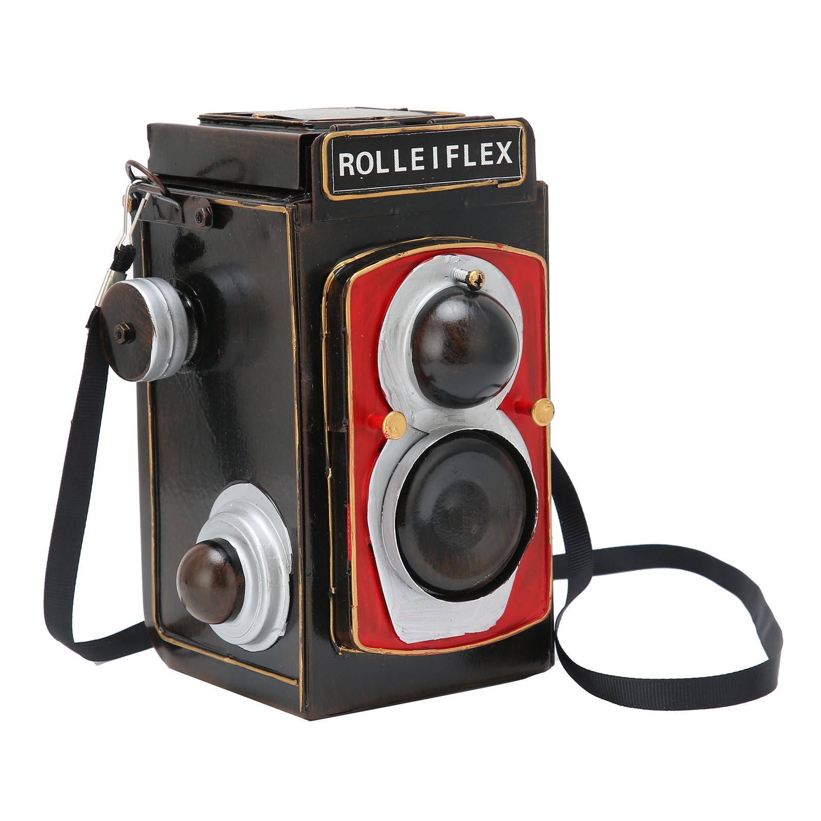 ✿ Antique Wrought Iron Camera Model Home Crafts Furnishing Storage Container