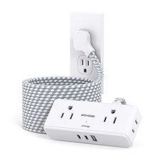 Extension Cord 15 Ft Flat Plug Power Strip 4 Outlet 3 USB 2 USB C Long Cable