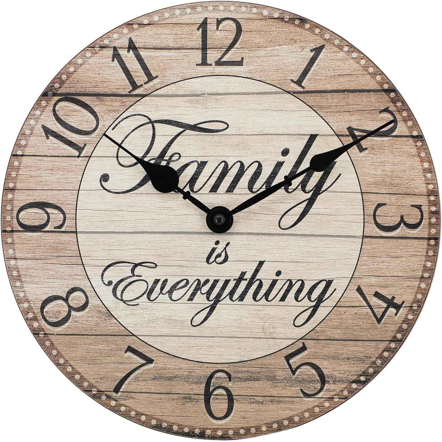 11-Inch Round Analog Wall Clock Inspirational Dial Farmhouse Rustic Decor