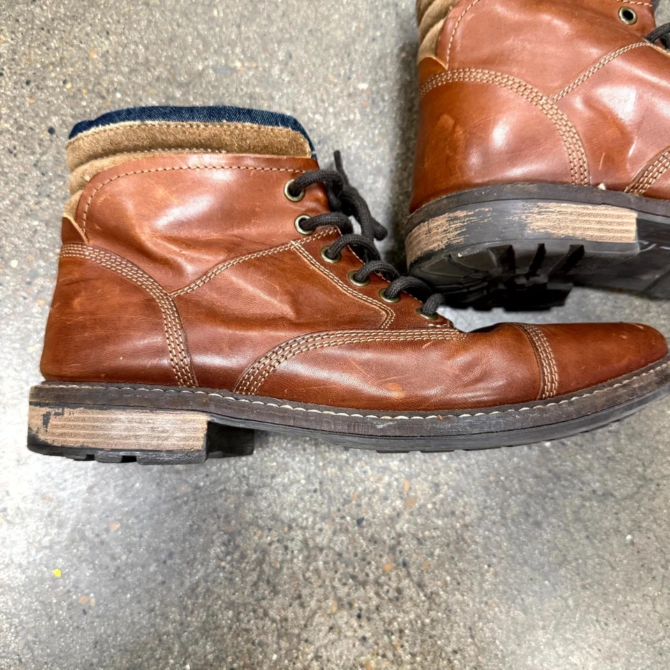 Franco Fortini Dillan 423264 Hombres Botas 8M Marrón Cuero Puntera Botines Foto 4 de 4