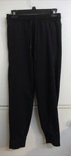 Black Jogger Sweat Pants Womens Drawstring Waist Pockets Size S Small