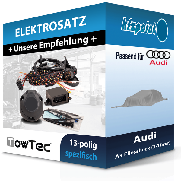 Towtec E-Satz 13Polig Fahrzeugspezifisch Passend für Audi A3 Fliessheck PKW FP-image
