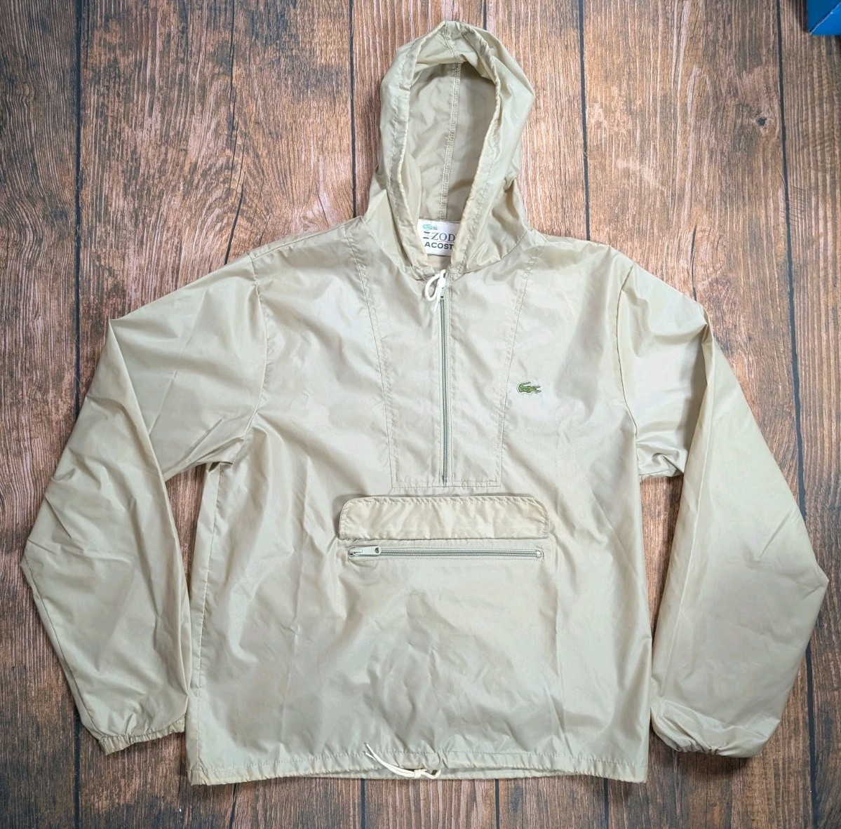 Vintage Izod Lacoste Jacket Mens M Brown Pullover Windbreaker Rain