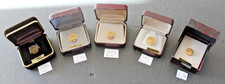 Lot of 5 Coors Brewery 10k Gold Service Pins 10 yr, 15 yr, 20 yr and Two 25 yr