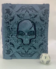 Skull Book Dice Tower – Gothic 3D Printed RPG Accessory for D&D, Pathfinder