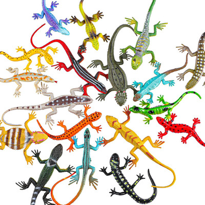 18 Piece Plastic Lizard Toys Colorful Plastic Fake Model Artificial Reptile Liza