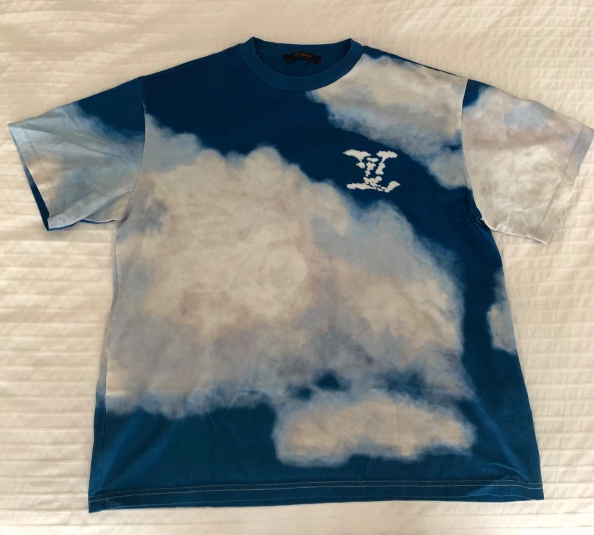 Louis Vuitton Script Logo Tie-Dye T-Shirt Navy L