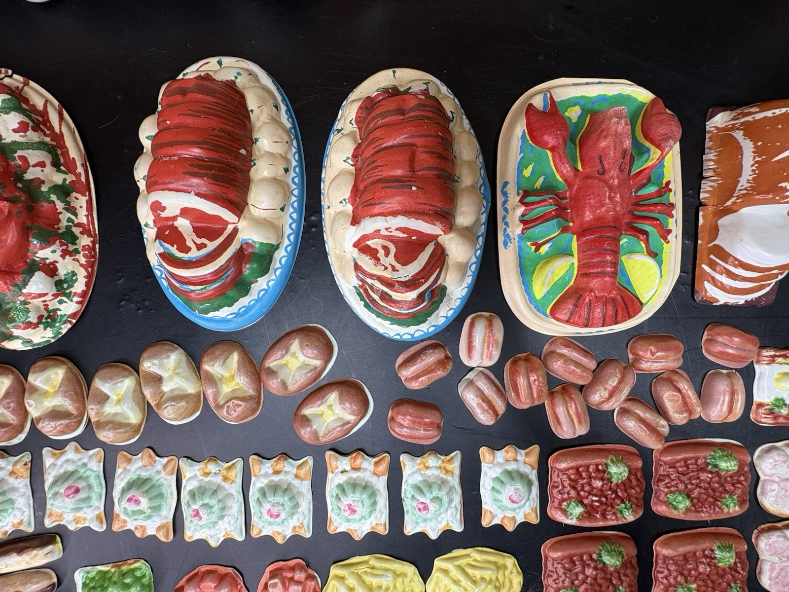 Play Food Molded Celluloid Plastic Toy Doll Vintage 1950s Lot 100+ pcs