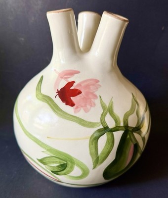 Wild Meadow Collection Hand Painted 3 Hole Bud Vase  Budvase **  8 inch Tall