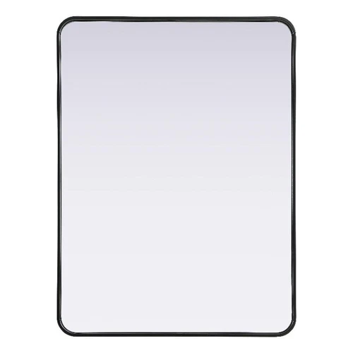 Elegant Decor Contour Metal Rectangle Mirror 30X40" Black - Picture 1 of 11