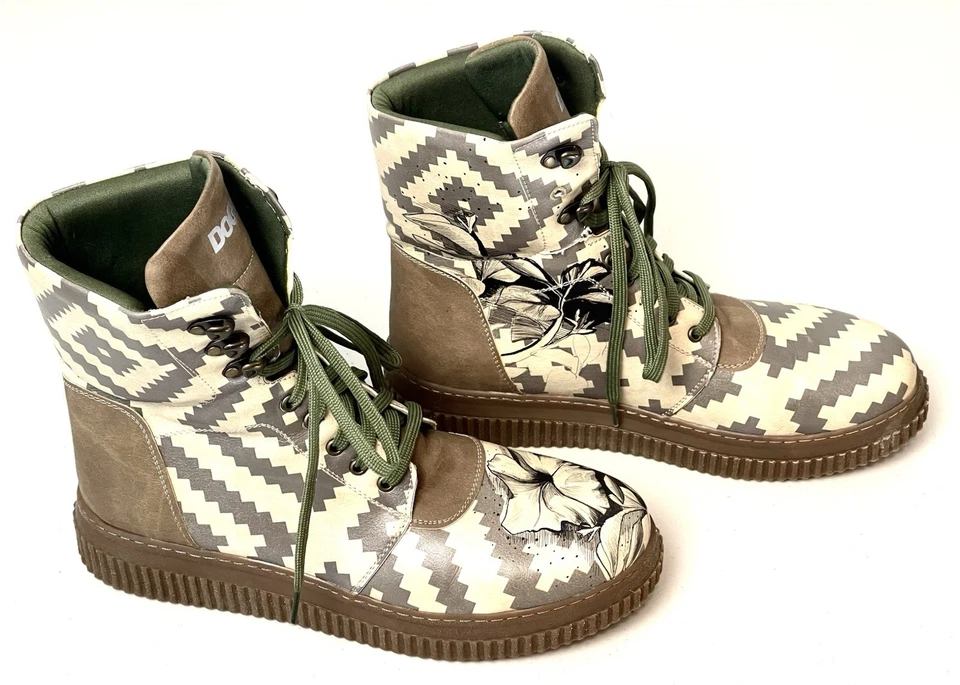 Mujeres Botas Largas de Cuero Vegano Tormenta del Desierto/Diseño Floral Talla 41 Foto 2 de 4