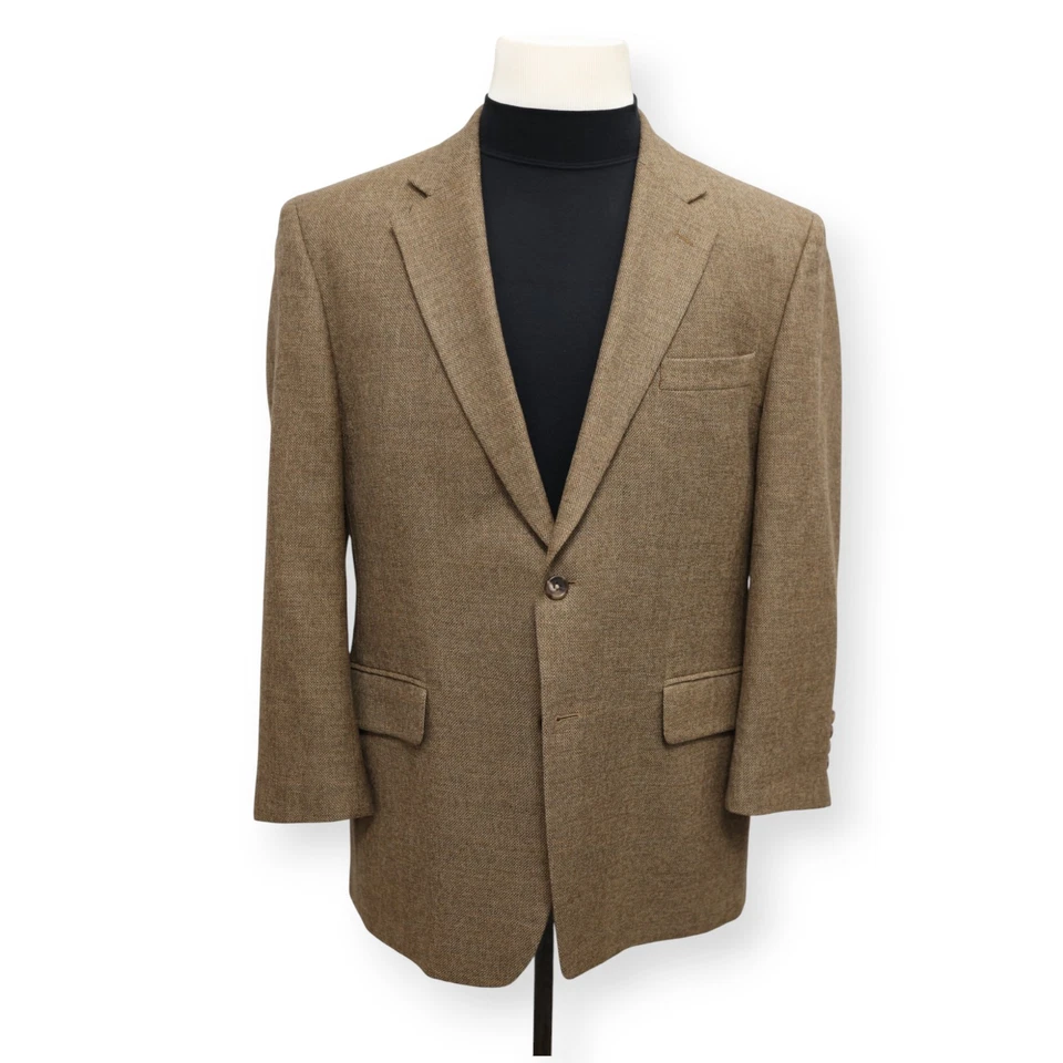 JOS A BANK mens solid brown 100% WOOL sport coat suit jacket blazer 42 S - Image 2 of 4