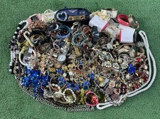 Huge Junk Drawer Lot 22 Pounds Jewelry-Repurpose Crafts Parts Wear Resell 25