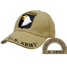 U.S. ARMY 101ST AIRBORNE DIVISION KHAKI EMBROIDERED Cotton Hat Cap LICENSED