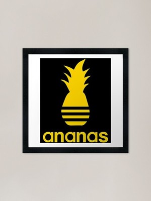 Ananas Parody Logo In Pineapple Yel Framed Wall Art Poster Canvas Print Picture