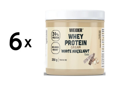 6 x Weider Whey Protein Cream (250g) White Hazelnut (25,33 EUR/kg)