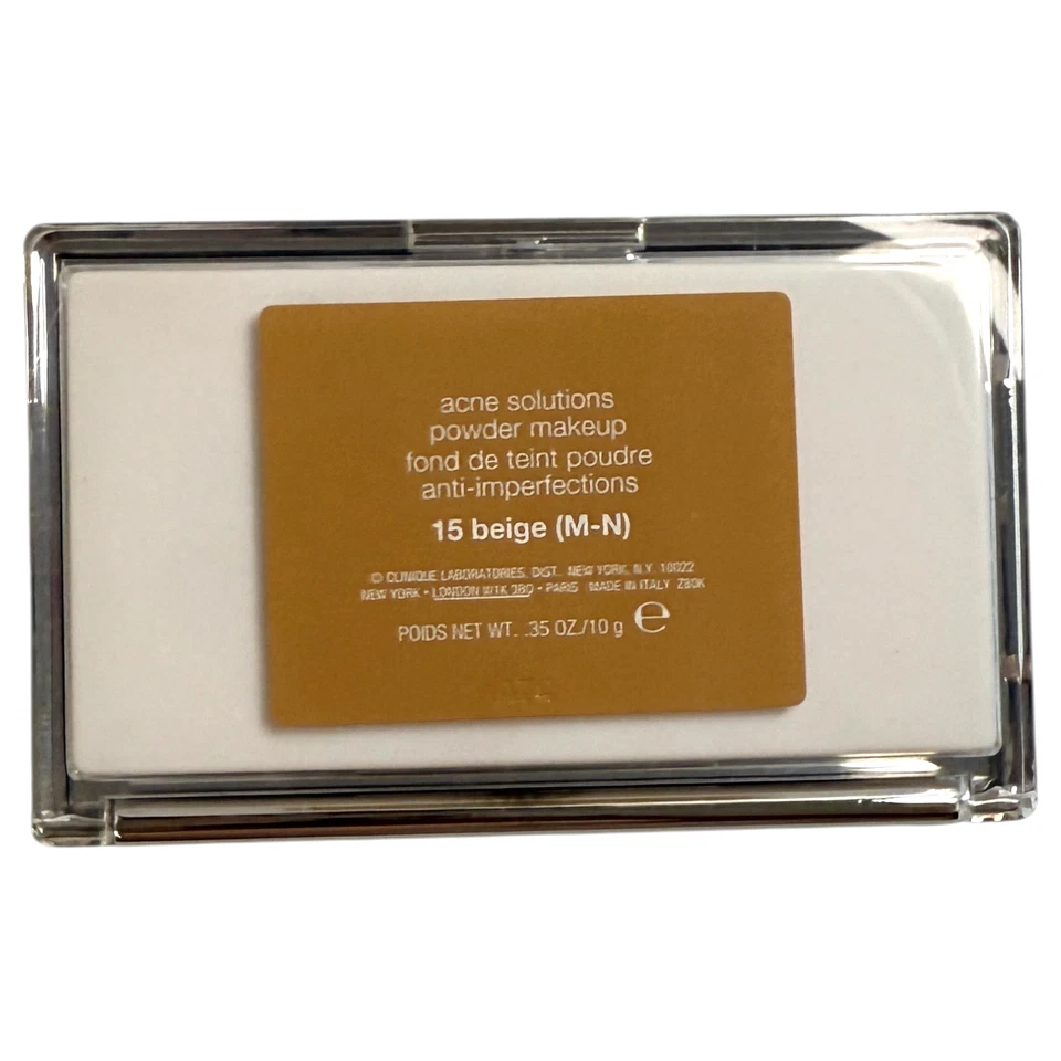 Clinique Acne Solutions Powder Makeup 15 Beige M-N 0.35 oz Mirror NIB New in Box - Image 3 of 4