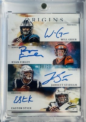 2019 Origins  RC Quad AUTO  8/10  JARRETT STIDHAM, Finley, Grier, Stick
