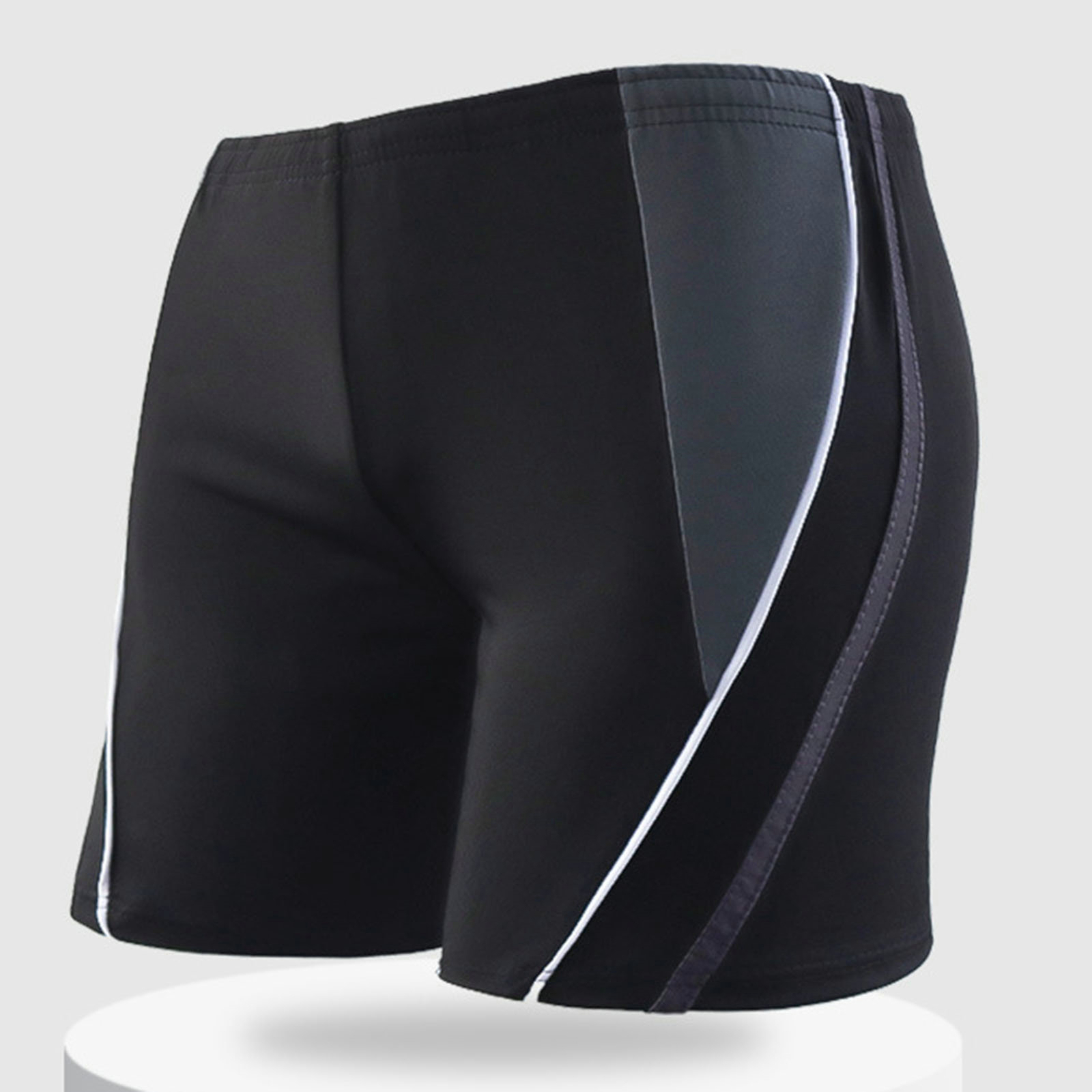 Swimsuit Shorts Mid-rise Slim Fit Men Adult Hot Spring Swim Shorts Elastic-image